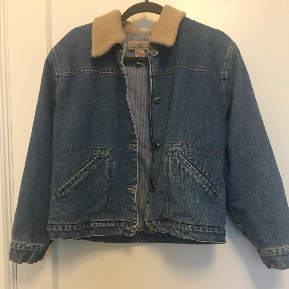 Vintage Denim Jacket Sherpa Collar 8